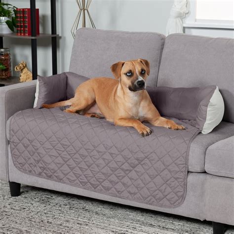 FURHAVEN Sofa Buddy Dog & Cat Bed Furniture Cover, Gray/Mist, Large ...