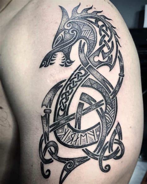 Top 55 Norse Wolf Tattoo Ideas - [2021 Inspiration Guide]