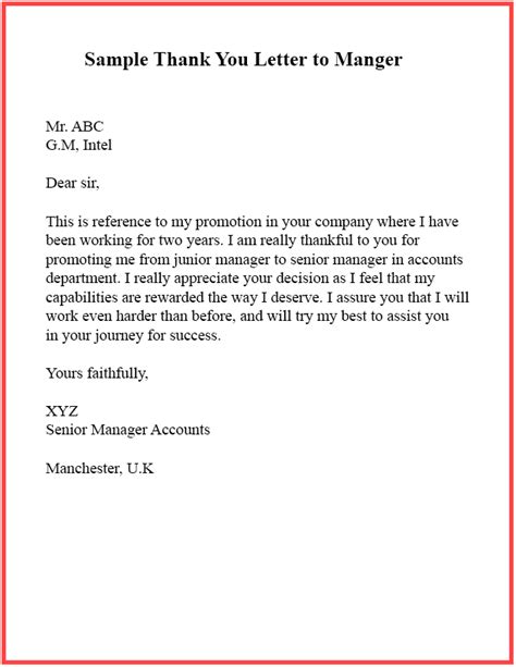 Thank You Letter To Manager | Thank you letter, Thank you letter template, Lettering