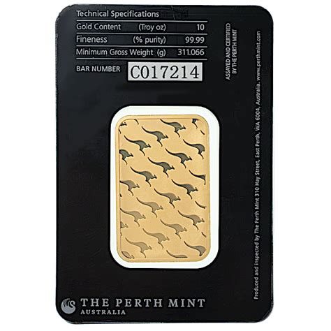 Buy 10 oz Perth Mint Gold Bullion Bar