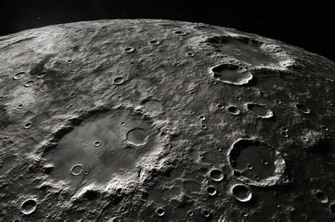 Premium AI Image | A detailed closeup of the moon's craters in monochrome