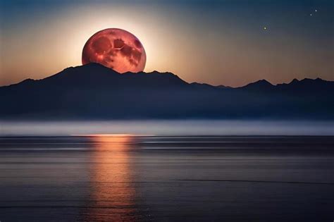 Premium AI Image | A lunar eclipse captured in a timelapse photograph ...