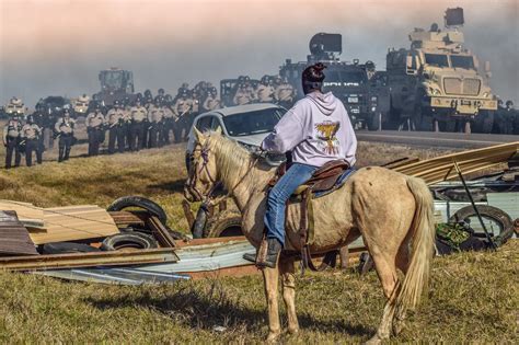 Standing Rock pipeline protest provide vivid images of indigenous plight