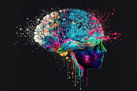 Premium Photo | A genius human brain abstract painting art with creative watercolor splash