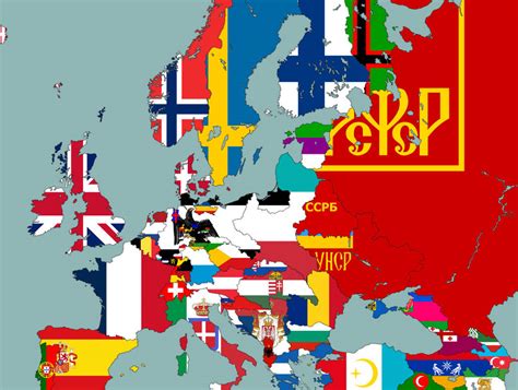 Flag Map Of Europe Ww2