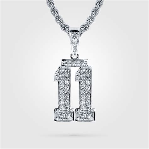 Diamond Studded Custom Double Digit Number Necklace – All In Faith