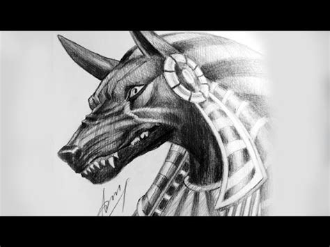 Anubis Egypt God in pencil. Speed art - YouTube