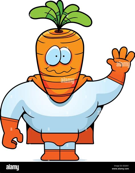 A happy cartoon carrot superhero waving and smiling Stock Vector Image & Art - Alamy