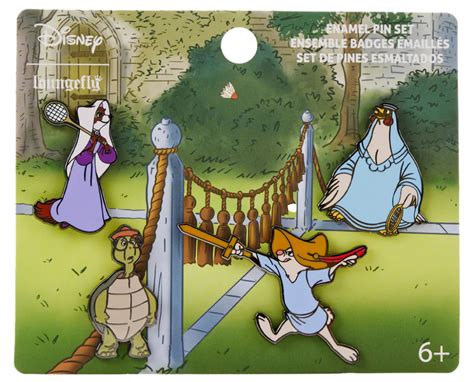 56714 - Maid Marian, Lady Kluck, Skippy, and Toby - Robin Hood Badminton Set - Loungefly Disney Pin