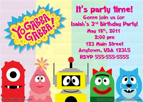 Yo Gabba Gabba Birthday Invitations | Dolanpedia