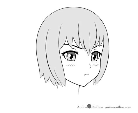 How to Draw Anime Pouting Face Tutorial - AnimeOutline