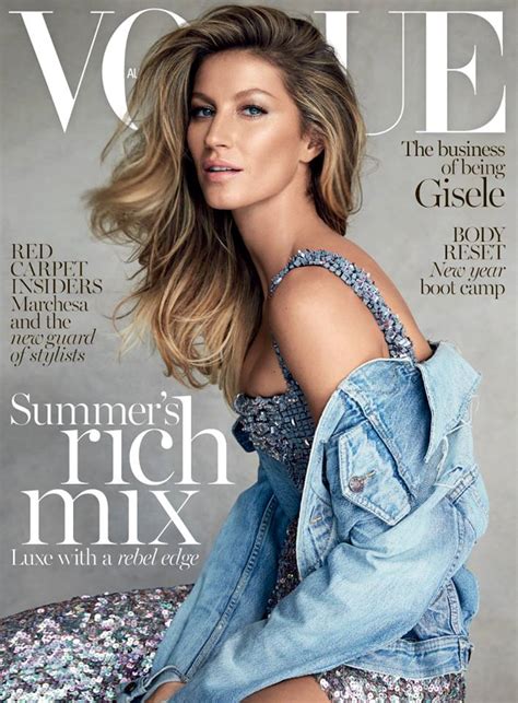 Gisele Bundchen Wears Denim & Couture on Vogue Australia January 2015 Cover