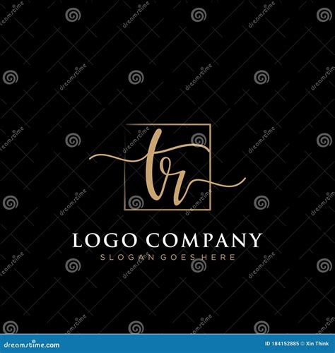 TR Initial Handwriting Logo with Rectangle Template Vector Stock Vector - Illustration of card ...