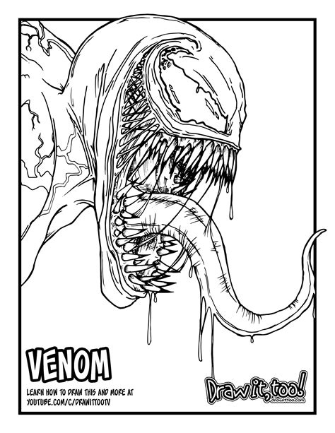 Marvel Venom Head Coloring Pages