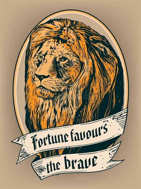 Fortune Favours the Bold. Hand Drawn Lettering Proverb. Vector Typography Design. Handwritten ...