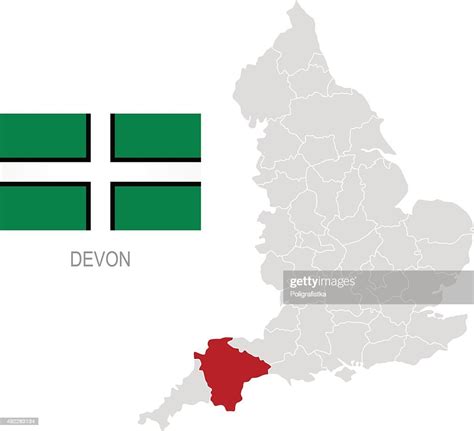 Flag Of Devon And Location On England Map High-Res Vector Graphic - Getty Images