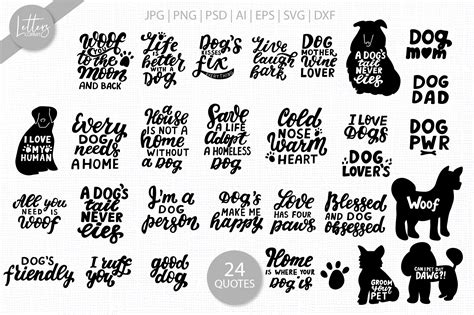 Dog svg bundle. Dog quotes svg, dog sayings svg, cricut files. By LettersClipArt | TheHungryJPEG