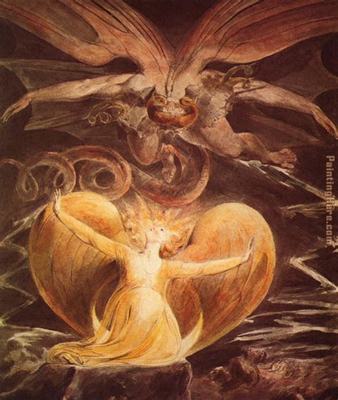 William Blake The Great Red Dragon and the Woman Clothed with Sun painting anysize 50% off - The ...