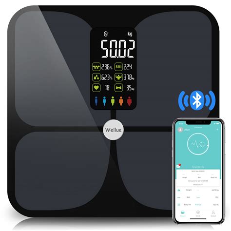 Buy Wellue Personal Scales Digital Test Winner BMI Scales with Body and Muscle Mass, Scales Body ...