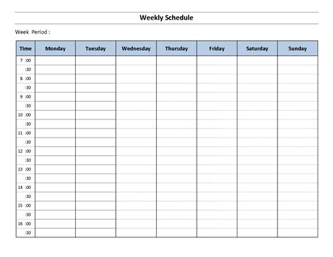 Schedule Template For Excel Weekly ~ Excel Templates