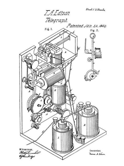 Pin by Christy King on Office | Patent art, Edison, Thomas edison
