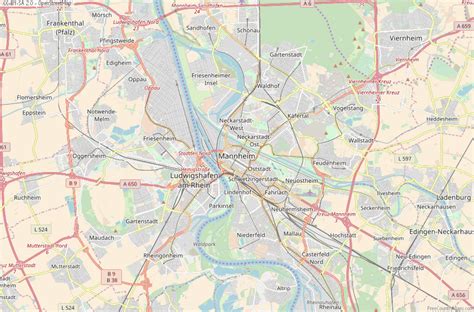 Mannheim Map Germany Latitude & Longitude: Free Maps