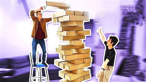 GIANT JENGA GAME FROM CARDBOARD - YouTube