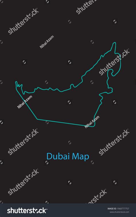 Outline Map Dubai Line Art Vector Stock Vector (Royalty Free) 1968777757 | Shutterstock