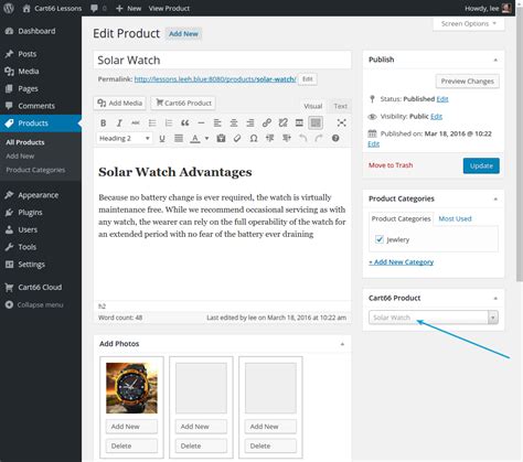 Wordpress Product Page Template