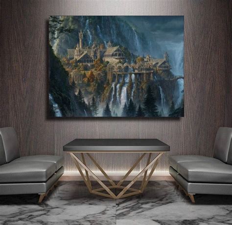 Rivendell Lord of the Rings Fantasy Painting Print on Canvas | Etsy | Fantasy paintings ...