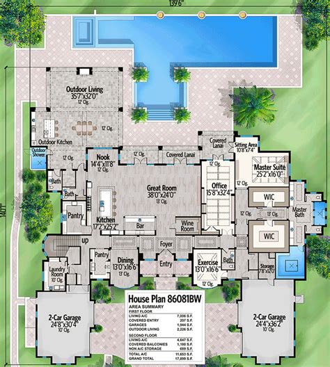 Plan 86081BW: Spacious Mediterranean Beach Home Plan | Beach house plans, Beach homes plans ...