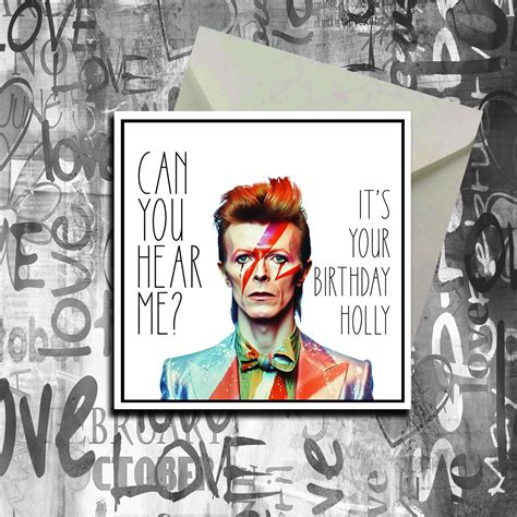 David Bowie Birthday Card. David Bowie Inspired Card | Numonday