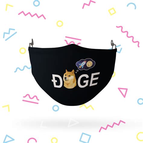 Dogecoin doge HODL to the moon crypto meme Adjustable Face Mask ...