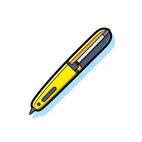 Premium Vector | A drawing of a yellow pencil with a black tip.