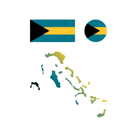 Premium Vector | Bahamas national flag and map vectors set