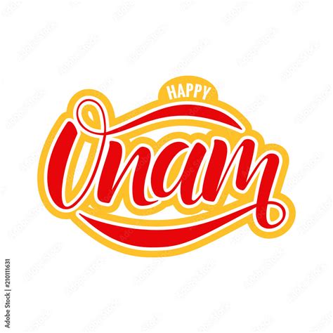 Happy Onam festival typography lettering Stock Vector | Adobe Stock