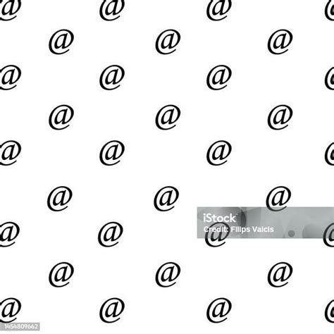 At The Rate Sign Seamless Pattern Isolated On White Background Vector Illustration Easy To Edit ...