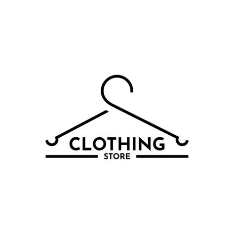 clothing store logo design with hanger, vector illustration in 2023 | Clothing logo design ...