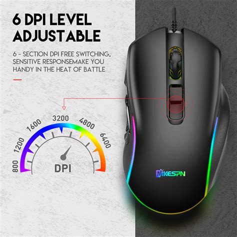 CHEEPUM Gaming Mice MKESPN X9 7200DPI 10 Buttons 7 Colors Ergonomic ...