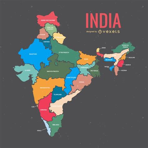 India Map With States - Vector Download