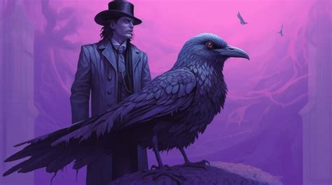 Premium AI Image | A bird with a purple vest and a black crow on it