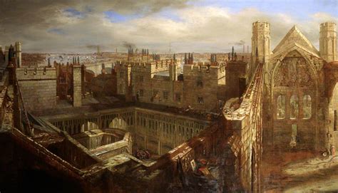 Panorama of the Ruins of the Old Palace of Westminster, 1834 | Art UK