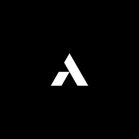 "A" minimal logo design, A logotype, A letter A monogram black and white minimal geometric logo ...