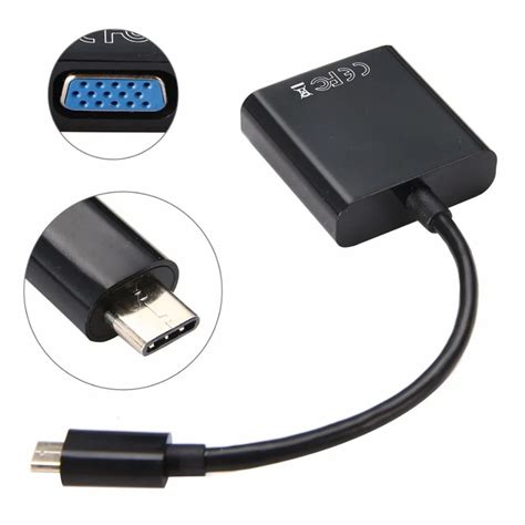 USB3.1 Type C to VGA Adapter Cable USB C Male To VGA Female Video ...