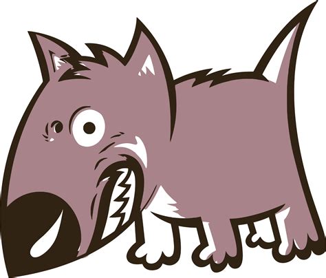 Clipart - Angry Growling Cartoon Dog