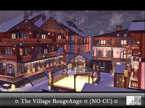 Mod The Sims - Winter Vacancy "The Village RougeAnge" | The sims 4 lots ...