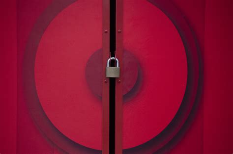 Red Padlocked Cabinet Free Stock Photo - Public Domain Pictures