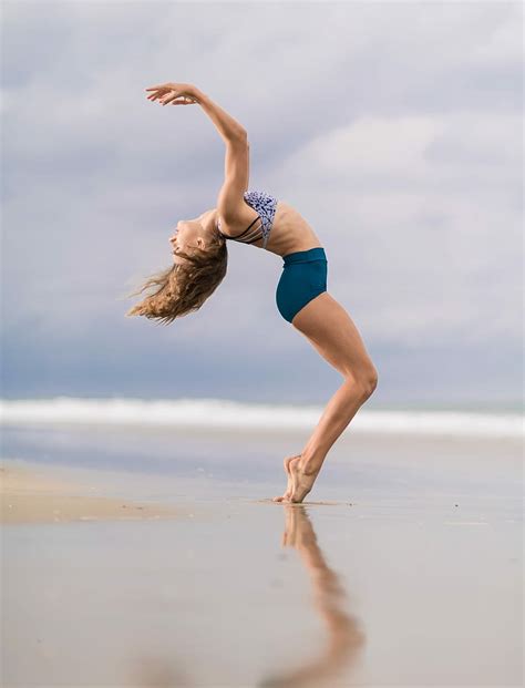 woman, standing, seashore, daytime, bending, body, sea shore, yoga, CC0 ...