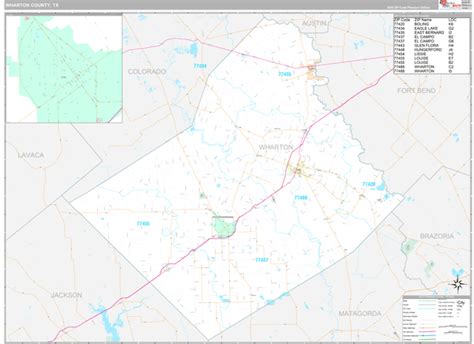 Wharton County, TX Wall Map Premium Style by MarketMAPS - MapSales