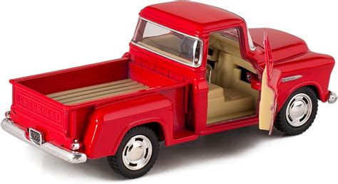 Kinsmart Red 1955 Chevy Stepside Pick-Up Die Cast Collectible Toy Truck ...